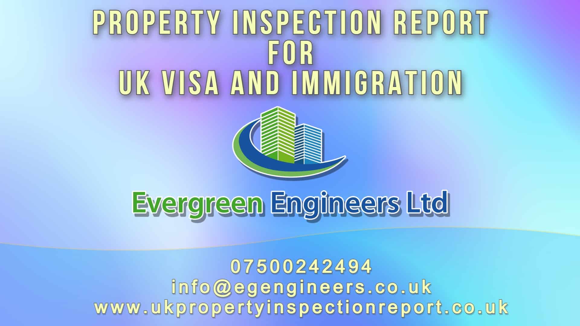 What is included on property inspection report for UK visa and Immigration